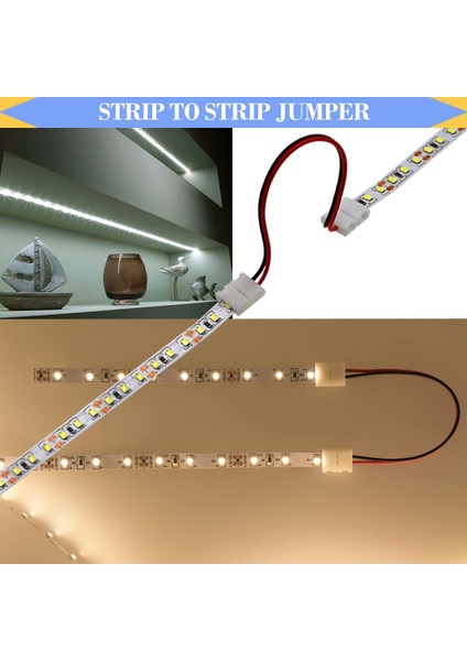 2 Pin LED Konnektör Kiti, Lehimsiz Konnektörler, 8mm 2pin 2835 LED Şerit Için 2 Yollu Dc Jack Splitter (Yurt Dışından)