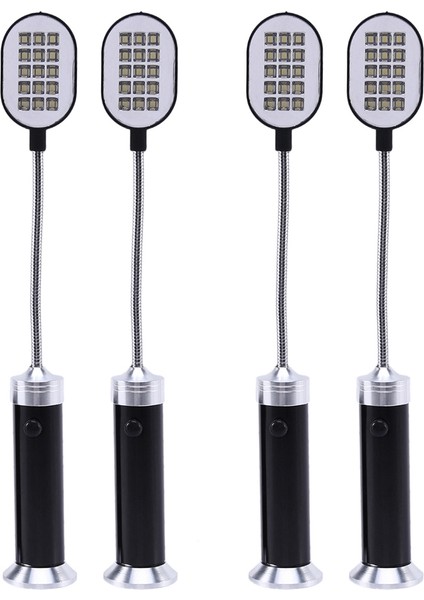 Barbekü Izgara Işığı Manyetik Taban Süper Parlak LED Barbekü Işıkları - 360 Derece Esnek Deve Boynu, 4'lü Paket (Yurt Dışından)