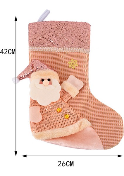 3 Adet Yeni Yıl Noel Çorap Çuval Noel Hediyesi Şeker Çantası Noel Noel Süslemeleri Pullu Çorap Için Yılbaşı Dekoru (Yurt Dışından)