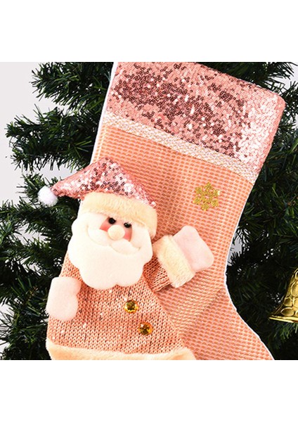 3 Adet Yeni Yıl Noel Çorap Çuval Noel Hediyesi Şeker Çantası Noel Noel Süslemeleri Pullu Çorap Için Yılbaşı Dekoru (Yurt Dışından)