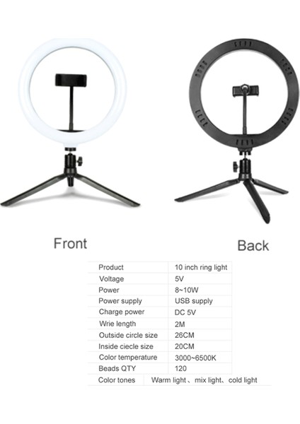 Canlı Yayın Odası Için USB Ayarlanabilir Masaüstü Üçgen Braketi ve Uzaktan Kumandalı LED Dairesel Dolgu Işığı (Yurt Dışından) indirimleri
