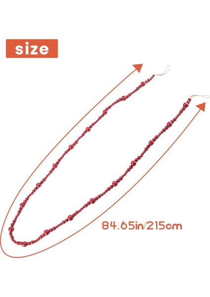 7ft Ahşap Boncuk Çelenk Çiftlik Evi Ev Dekor Ülke Noel Ağacı Boho Süslemeleri Mantel Duvar Asılı Tespihler (Yurt Dışından)