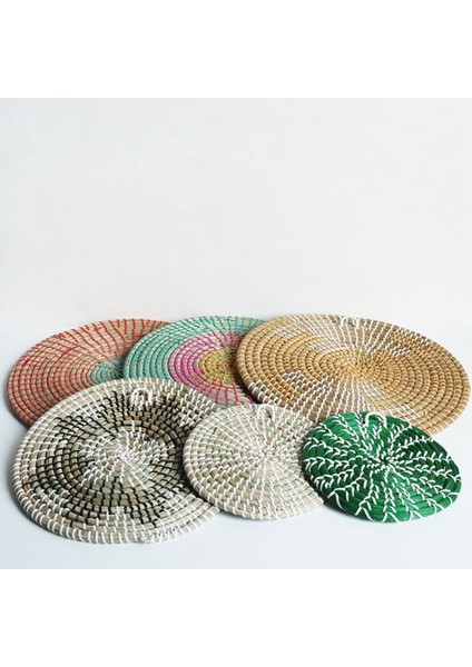 Boho Dokuma Duvar Sepeti Dekor Deniz Çayırı Dekoratif Tepsi Asılı Hasır Kase Rustik Dekor Oturma Odası Yatak Odası Için(A) (Yurt Dışından) fırsatları