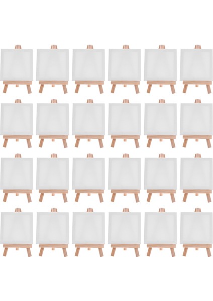 24 Takım Sanatçılar 5 Inç Mini Şövale + 3 Inç X3 Inç Mini Tuval Seti Boyama Zanaat Dıy Çizim Küçük Masa Şövale Hediye (Yurt Dışından) modelleri