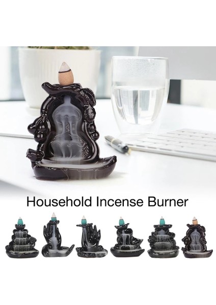 Şelale Tütsü Brülör Seramik Tütsü Tutucu El Yapımı Seramik Geri Akış Tütsü Brülör Dekor-Yapraklar (Yurt Dışından) fiyatları