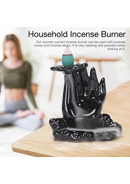 Şelale Tütsü Brülör Seramik Tütsü Tutucu El Yapımı Seramik Geri Akış Tütsü Brülör Dekor-Yapraklar (Yurt Dışından) indirimleri