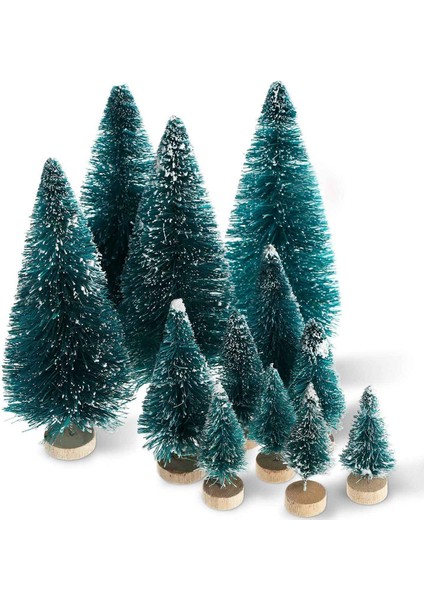 60 Parça Mini Sisal Kar Don Ağaçları Kış Çam Ahşap Tabanlı Kar Süsleri Noel Dekorasyon Için Masa Ağaçları (Yurt Dışından)