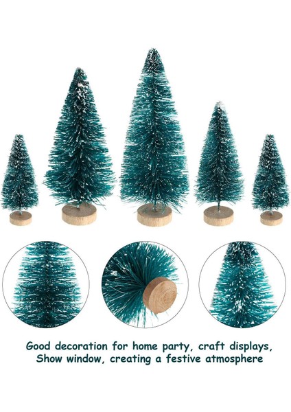 60 Parça Mini Sisal Kar Don Ağaçları Kış Çam Ahşap Tabanlı Kar Süsleri Noel Dekorasyon Için Masa Ağaçları (Yurt Dışından)