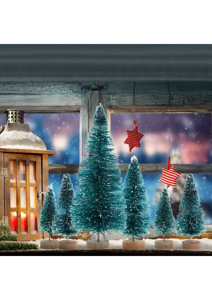 60 Parça Mini Sisal Kar Don Ağaçları Kış Çam Ahşap Tabanlı Kar Süsleri Noel Dekorasyon Için Masa Ağaçları (Yurt Dışından)