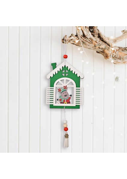 3 Adet Noel Ağacı Veya Oda Dekorasyonu Püskül Ev Ahşap Kolye Dıy Sürpriz Hediye (Yurt Dışından)
