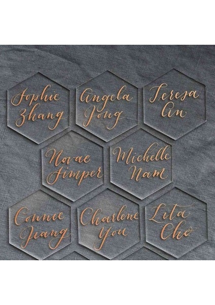 80 Adet Şeffaf Akrilik Altıgen Boş Yer Kartları Düğün Dekorasyon Masa Numaraları Konuk Adı Için (Yurt Dışından) modelleri