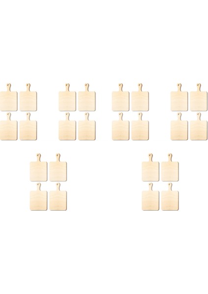 24 Adet Boş Mini Ahşap Saplı Kesme Tahtaları Küçük Kesme Tahtası Dıy Ev Mutfak Pişirme Sebze Dekor A (Yurt Dışından)