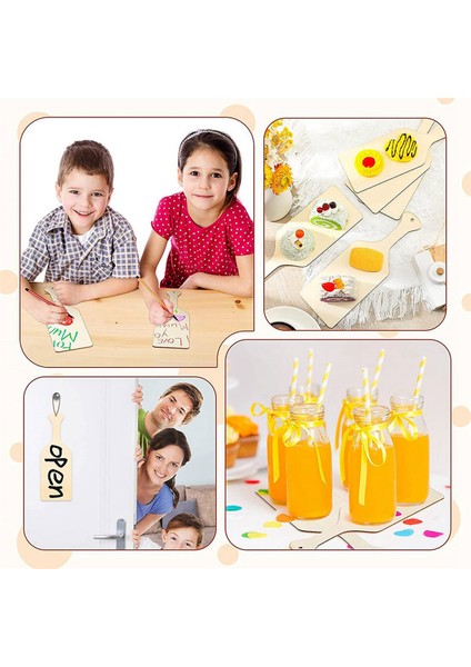 24 Adet Boş Mini Ahşap Saplı Kesme Tahtaları Küçük Kesme Tahtası Dıy Ev Mutfak Pişirme Sebze Dekor A (Yurt Dışından) fiyatları