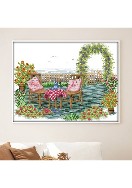 Çapraz Dikiş Damgalı Kitleri 14CT Baskılı Nakış Kumaş Iğne Noktası Kitleri Yeni Başlayanlar Için Kolay Desenler, Sunshine Home (Yurt Dışından) indirimleri