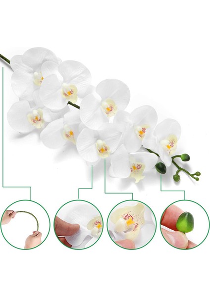 6 Adet 38 Inç Yapay Gerçek Iletişim Orkide Çiçekler 9 Kafaları Lateks Phalaenopsis Kaynaklanıyor Dıy Düğün Centerpieces, Mutfak (Yurt Dışından) fiyatları