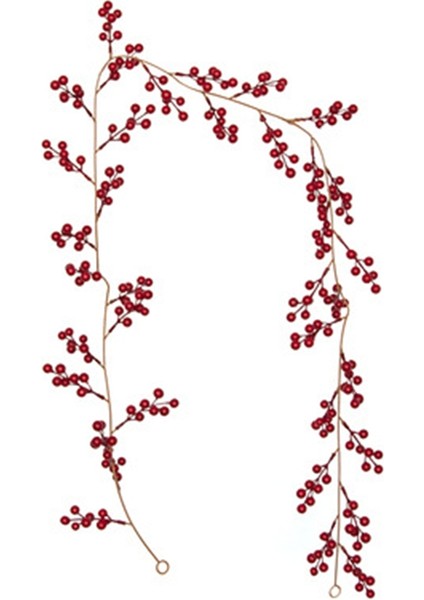 Noel Kırmızı Berry Çelenk, Yapay Bordo Kırmızı Pip Berry Iç Mekan Dış Dekorasyon Için Yapay Berry Çelenk (Yurt Dışından)