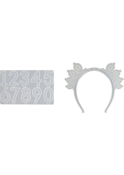 Doğum Günü Kafa Bandı Reçine Kalıp Seti Dıy Epoksi Reçine Doğum Günü Taç Numarası ile Silikon Kalıp Parti Dekorasyon (Yurt Dışından)