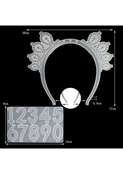 Doğum Günü Kafa Bandı Reçine Kalıp Seti Dıy Epoksi Reçine Doğum Günü Taç Numarası ile Silikon Kalıp Parti Dekorasyon (Yurt Dışından) fiyatları