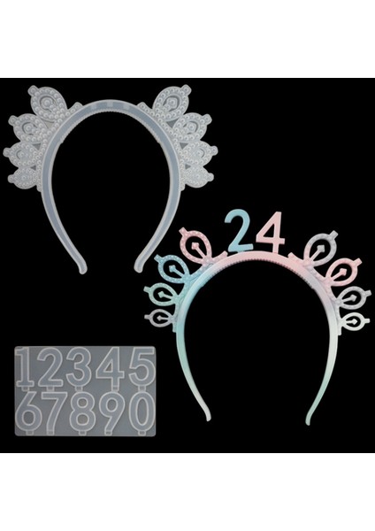 Doğum Günü Kafa Bandı Reçine Kalıp Seti Dıy Epoksi Reçine Doğum Günü Taç Numarası ile Silikon Kalıp Parti Dekorasyon (Yurt Dışından) fırsatları