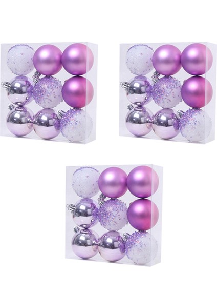 27 Pcs Noel Topu Süsleri Noel Ağacı Süsleri Ev Yeni Yıl Partisi Dekoru Için Asılı Toplar - 2.36 Inç, Mor (Yurt Dışından) fiyatları