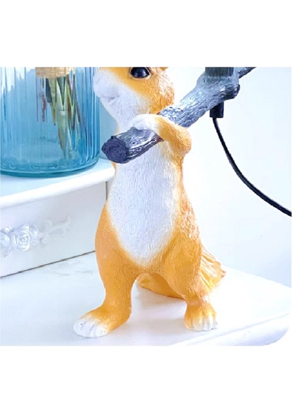 Reçine Sincap Mini LED Gece Lambası Çocuk Odası Masa Lambası Hayvan Sincap Masa Lambası Başucu Lambası Ev Dekor Ab Tak (Yurt Dışından) fırsatları