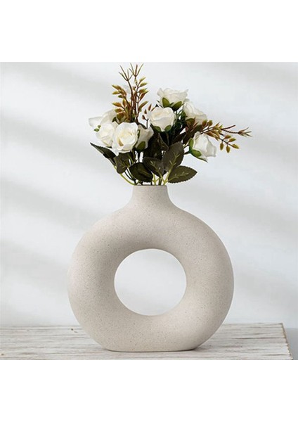 2x Iskandinav Seramik Çörek Vazo Içi Boş Tasarım El Yapımı Kuru Çiçekler Pot Sanat Dekorasyon Oturma Odası Ofis Ev Masa Için (Yurt Dışından) modelleri