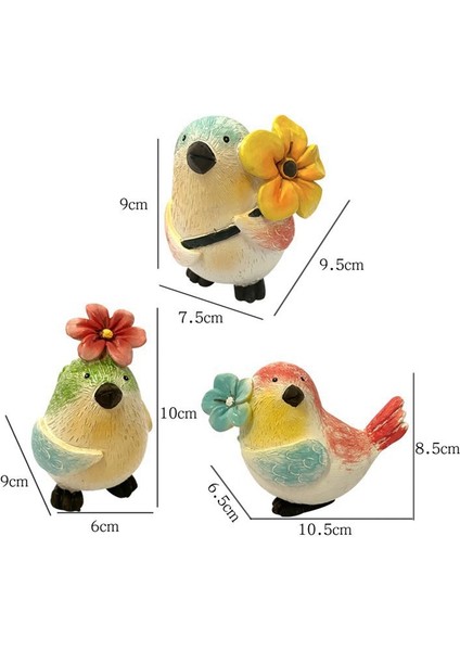 Bahçe Heykelleri Renkli Kuş Çiçek Heykeli Süs Reçine Hayvanlar Ev Bahçe Avlu Dekorasyon Için Figürler C (Yurt Dışından) modelleri