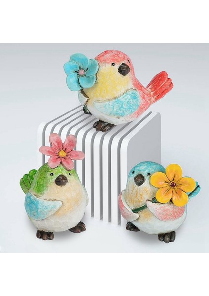Bahçe Heykelleri Renkli Kuş Çiçek Heykeli Süs Reçine Hayvanlar Ev Bahçe Avlu Dekorasyon Için Figürler C (Yurt Dışından) fırsatları