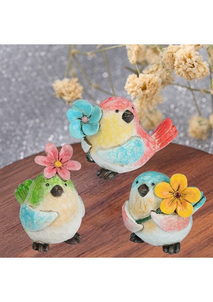 Bahçe Heykelleri Renkli Kuş Çiçek Heykeli Süs Reçine Hayvanlar Ev Bahçe Avlu Dekorasyon Için Figürler C (Yurt Dışından) indirimleri