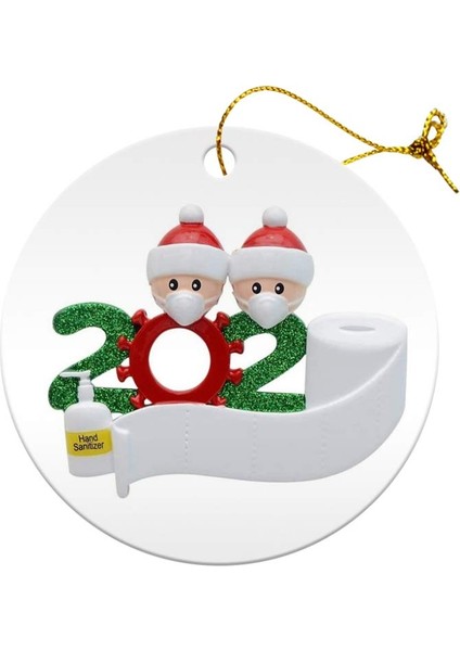 Noel Süsleri Kişiselleştirilmiş Hayatta Kalan Aile Noel Ağacı Noel Ağacı Dekoru Için Asılı Kolye, 2 Kişilik Aile (Yurt Dışından)