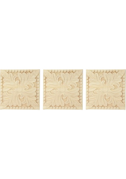 3x Doğal Ahşap Aplikler Kare Çiçek Oyma Çıkartmaları Dekoratif Ahşap Pervazlar 10X10 cm (Yurt Dışından) indirimleri