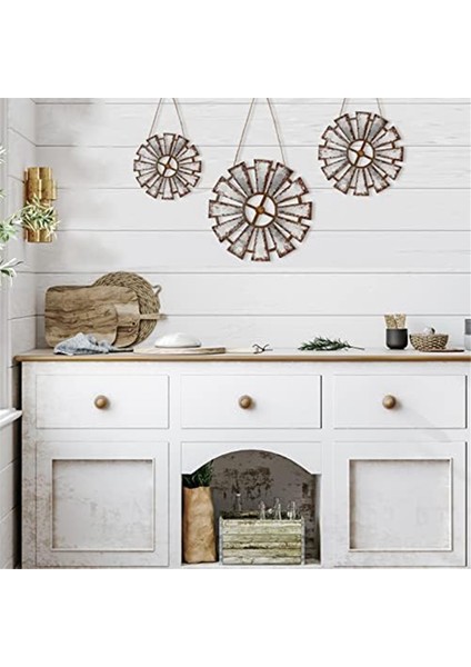 3 Adet Ahşap Fırıldak Duvar Dekor Çiftlik Evi Asılı Dekorasyon Ülke Ahşap Mutfak Rustik Oturma Odası Heykel Sanatı (Yurt Dışından) modelleri