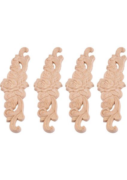 12 Adet 20X5 cm Kauçuk Ahşap Oyma Uzun Onlay Aplike Boyasız Gül Çiçek Kapı Ev Dekor Avrupa Tarzı (Yurt Dışından) indirimleri