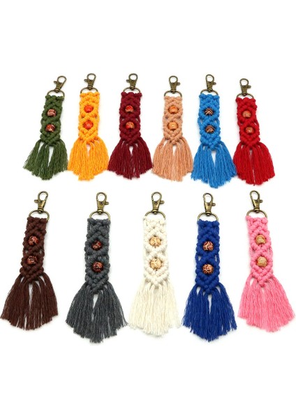 11 Parça Mini Makrome Anahtarlıklar Boho Makrome Çanta Takılar Araba Anahtarı Çanta Telefon Malzemeleri Için (Yurt Dışından) fiyatları