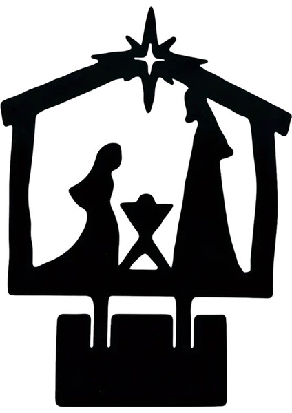 Doğum Sahnesi Siluet Isa'nın Doğuşu Figürler Seti Noel Isa'nın Doğuşu Süsleme Çit Veranda D Için Kutsal Aile Doğuş (Yurt Dışından)