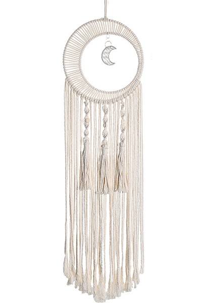 Makrome Ay Dream Catchers, Boho Moon Dream Catcher Duvar Asılı Dekorlar El Yapımı Ev Yatak Odası Dekorasyon (Yurt Dışından)