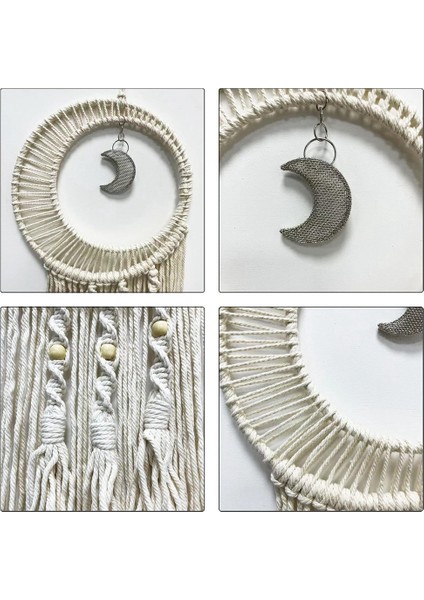Makrome Ay Dream Catchers, Boho Moon Dream Catcher Duvar Asılı Dekorlar El Yapımı Ev Yatak Odası Dekorasyon (Yurt Dışından) indirimleri