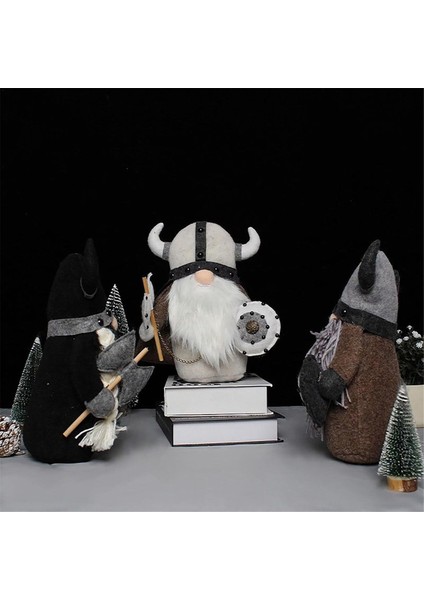 Viking Savaşçısı Gnome Bebek, Peluş Tatil Gnomes Süsler Seti El Yapımı Peluş Bebek Gnome Iskandinav Isveç Tomte Elf, A (Yurt Dışından) fırsatları
