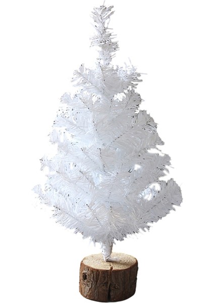 Mini Noel Ağacı Masa Üstü, Beyaz Noel Ağaçları Küçük Noel Ağacı Masaüstü Ev Noel Dekor Için Ahşap Tabanlı 40 cm (Yurt Dışından)