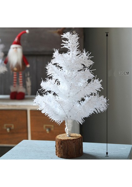 Mini Noel Ağacı Masa Üstü, Beyaz Noel Ağaçları Küçük Noel Ağacı Masaüstü Ev Noel Dekor Için Ahşap Tabanlı 40 cm (Yurt Dışından)