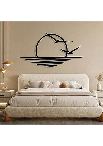 Gündoğumu Metal Duvar Sanatı, Güneş ve Martılar Duvar Dekoru, Metal Duvar Dekoru, Soyut Gün Batımı Ev Dekorasyonu, Minimalist Çizgi Sanatı (Yurt Dışından) fiyatları