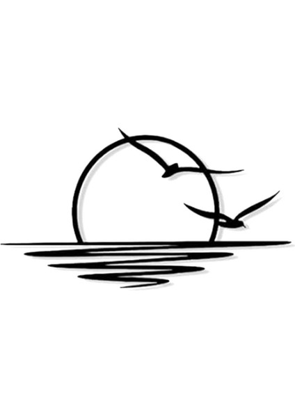 Gündoğumu Metal Duvar Sanatı, Güneş ve Martılar Duvar Dekoru, Metal Duvar Dekoru, Soyut Gün Batımı Ev Dekorasyonu, Minimalist Çizgi Sanatı (Yurt Dışından) modelleri