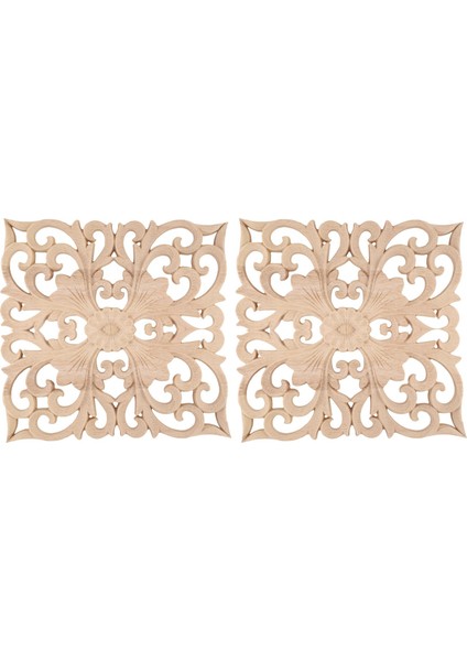 2x Ahşap Çıkartma Tedarik Avrupa Tarzı Aplike Gerçek Ahşap Oyma Aksesuarları ve Perakende. Ahşap Oyma 20X20X2CM (Yurt Dışından)