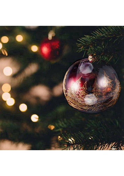 48 Top Dıy 70MM Yılbaşı Ağacı Asılı Top Şeffaf Top Şeffaf Plastik Dolgulu Top Süsleme (Yurt Dışından) modelleri