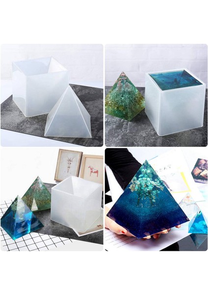 4x Büyük Reçine Kalıpsilikon Piramit Kalıpları, Dıy Orgon Piramidi Için Reçine Döküm Kalıpları, (Yükseklik: 15CM / 5.9ınch) (Yurt Dışından)