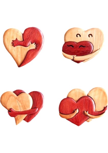 Adet Sevgililer Günü Kalp Masa Süsü Katmanlı Tepsi Işareti, Sevgililer Günü Tatlı Kalp Masa Üstü Ahşap Işareti Kadınlar Için (Yurt Dışından)