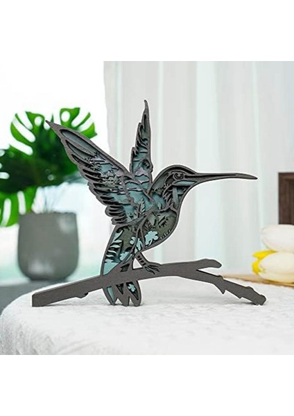 3D Ahşap Hayvanlar Oyma, Kuş Kabini Dekor Ahşap Hayvan Heykelleri Rustik Duvar Dekor Sanat Ev Yatak Odası Için (Yurt Dışından)