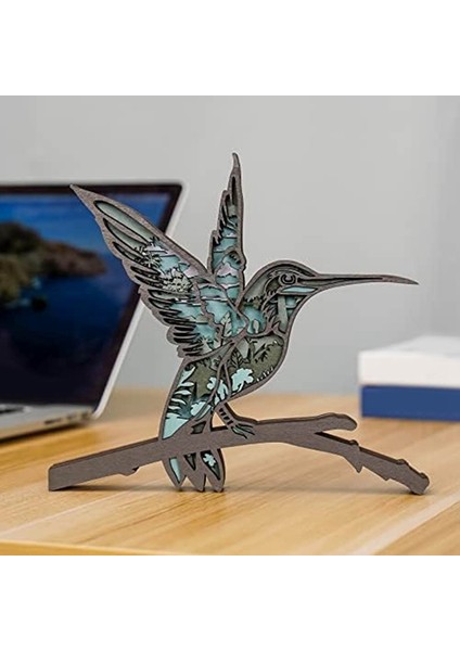 3D Ahşap Hayvanlar Oyma, Kuş Kabini Dekor Ahşap Hayvan Heykelleri Rustik Duvar Dekor Sanat Ev Yatak Odası Için (Yurt Dışından)