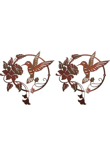 2x Demir Sanat Kuş Duvar Dekor Bahçe Çit Çim Otel Duvar Heykel Süsler Vintage Süs Kapalı Açık Ev A (Yurt Dışından) fiyatları