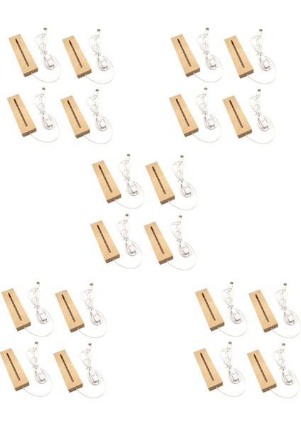 5x Ahşap Dikdörtgen Işık Tabanı, Ahşap LED Ekran Tabanı Kaide Işık Lamba Standı Akrilik, Kristal, Gece Lambası, Reçine Sanat (Yurt Dışından)